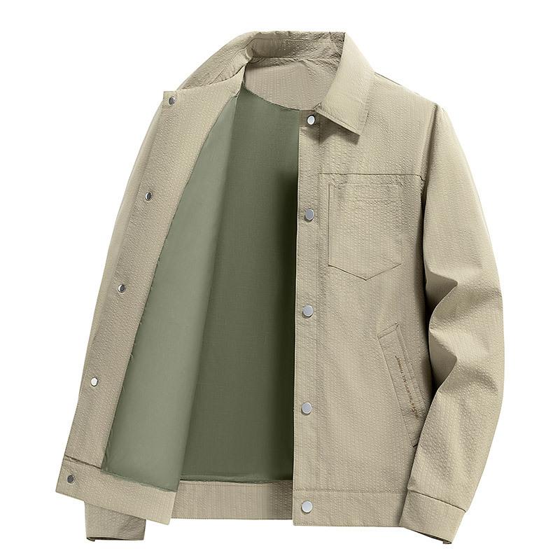 Spring and Autumn Casual Business Men's Jacket Working Variety Shirt Top Men's Black Khaki