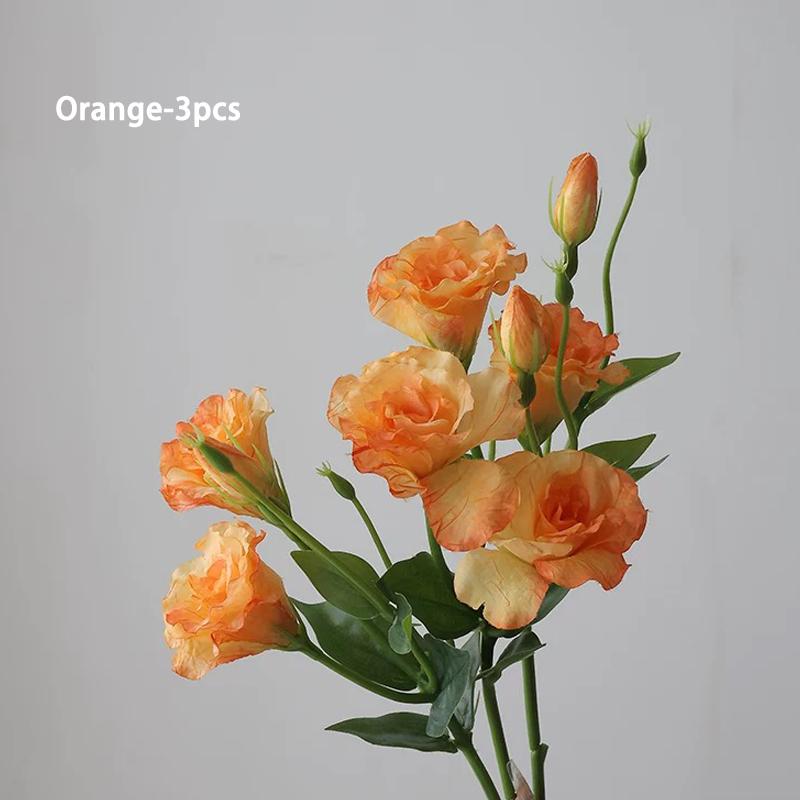 3 Pezzi Fiori di Lisianthus Artificiali Eleganti Rosa Realistici Finti Eustoma Fiori di Seta Decorazione Floreale Matrimonio Anniversari Regali