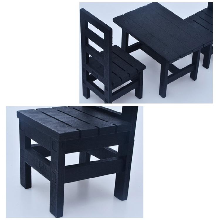Miniature Kitchen Table And Chairs Set Wooden Dollhouses Furniture For 1/6 Scale Doll Decors