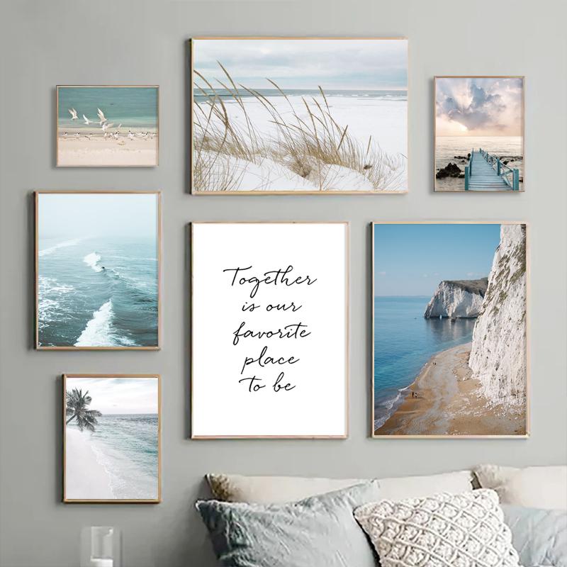 Beach Rocky Waves Dolphin Wall Art Canvas Painting Nordic Ocean Posters And Prints Pictures For Living Room Decoraction