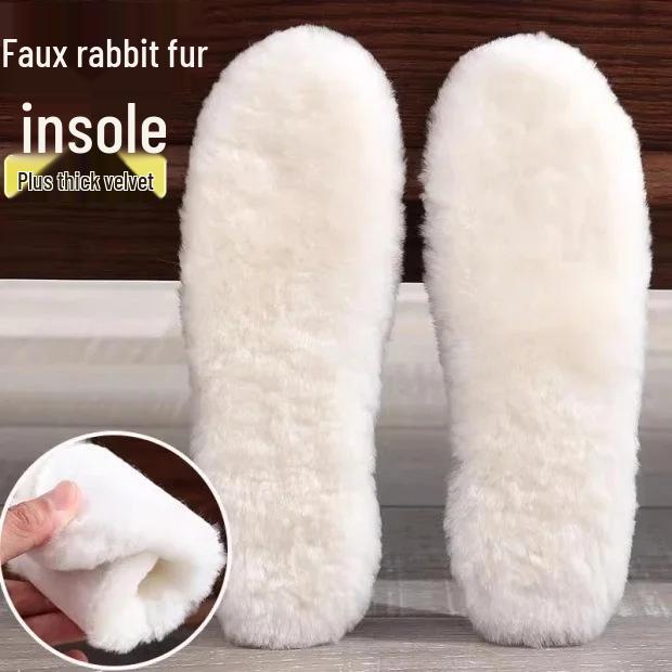 Winter Cold-Resistant Thick Wool Insoles, -40°C, Fur-Integrated, Harbin Snow Town Travel Essential