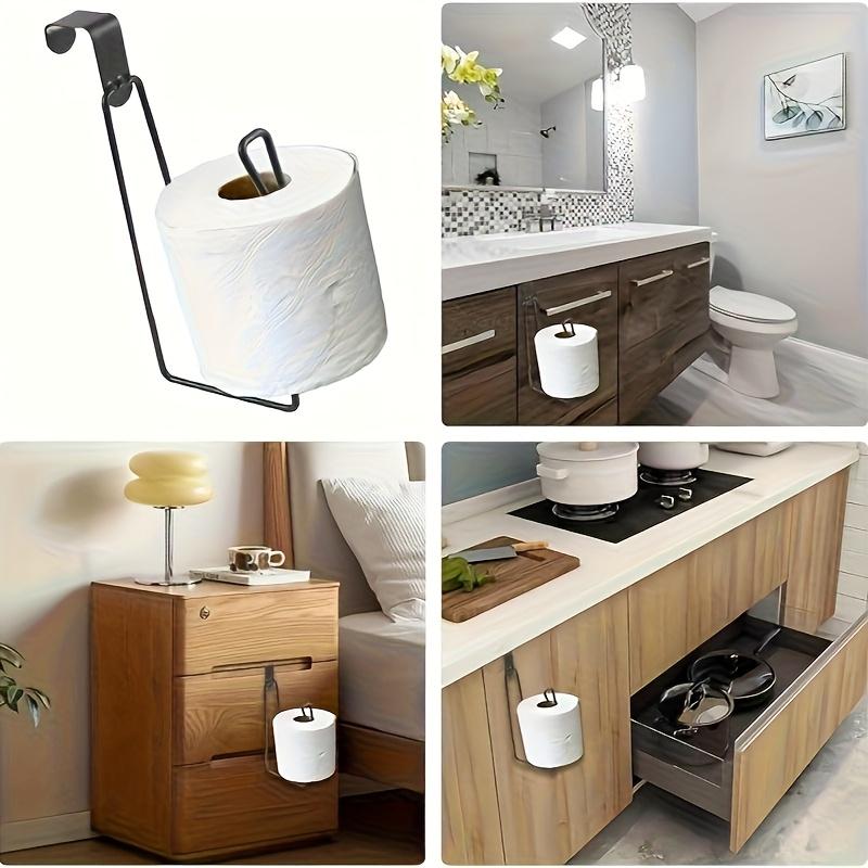 1pc Wall-Mounted Iron Toilet Paper Holder - Easy To Install with a No-Drill Design, Space-Saving, Suitable for Storing Tissues