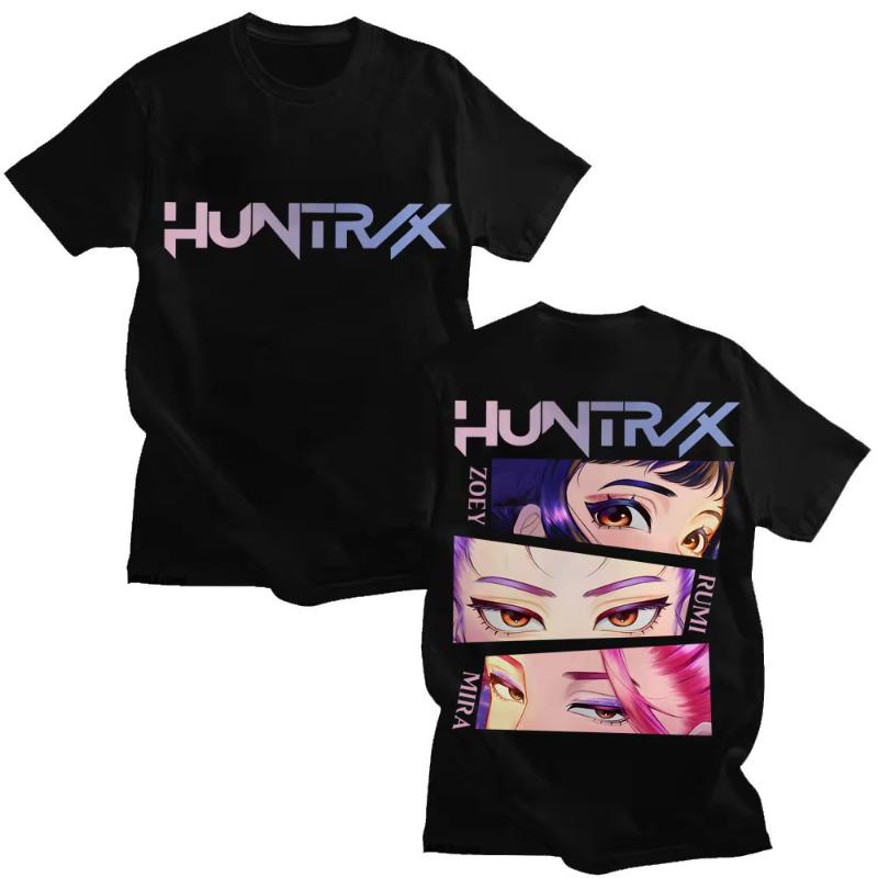 

Kpop Anime Demon Hunters Huntrix Girls TShirt Men Women Fashion Manga Movie Tshirts Oversized Cotton ONeck T Shirt Streetwear S