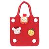Shopping Felt Bag Cartoon Animal Fruit Decoration Reusable Red Felt Shopping Basket Red