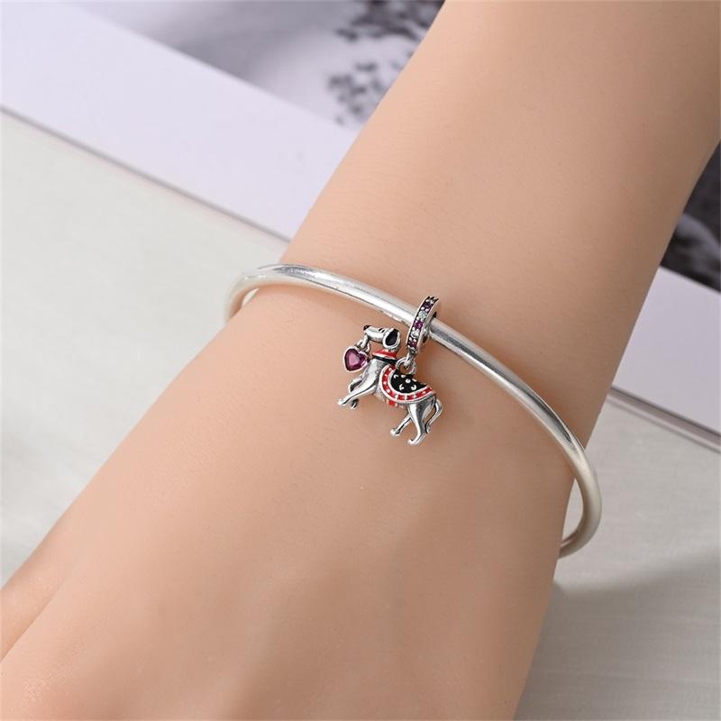 New Silve Charms Beads Gift Puppy Dog Charms Pendants Accessories For Bracelets Woman Jewelry Birthday Gifts
