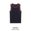 2025 Spring Women's European & American Color Block Eyelet Sleeveless Knit Top