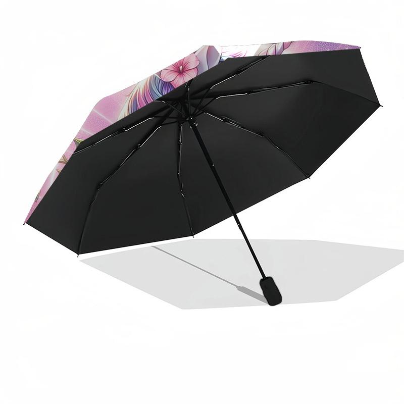 1pc Unicorn Fantasy Garden Umbrella with Plastic Handle,Suitable for All Seasons Home Travel Outdoor UmbrellaDD436