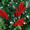 Neuer Weihnachts-Rotbeeren-Zweig Künstliche Stechpalmenbeeren Staubgefäße Blumenkranz für Weihnachtsbaumschmuck Neujahrsparty Heimdekoration
