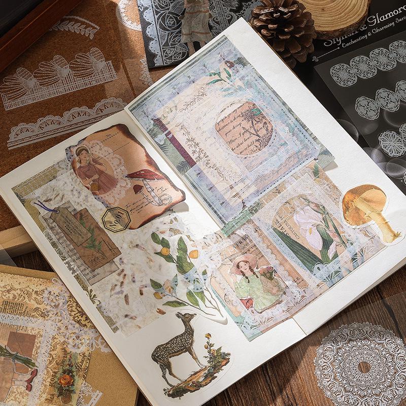 Yuezhen Retro Film Handbook Stickers: Enchanting, Waterproof PET Sticker Pack