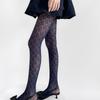 Womens Nylon Sheer Pantyhose Lace Detailing Slimming Pantyhose Solid Color Hollowout Geometric Pattern Stockings Hosiery
