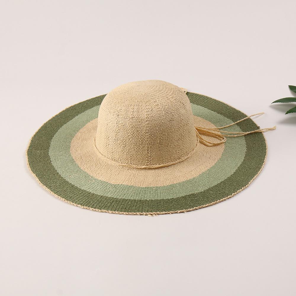 

Wide Brim Woven Straw Hat for Women Summer, Large Brim Sun Protection Beach Vacation Cap, UV Block M 56-58cm
