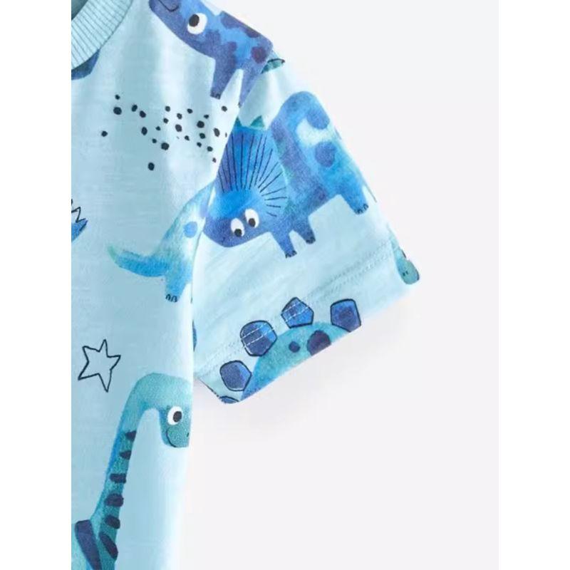 Boys' Dinosaur T-shirt Baby Summer Clothing New Arrival Fashion Children Casual Print Round Neck Short Sleeve Kids Tops 6