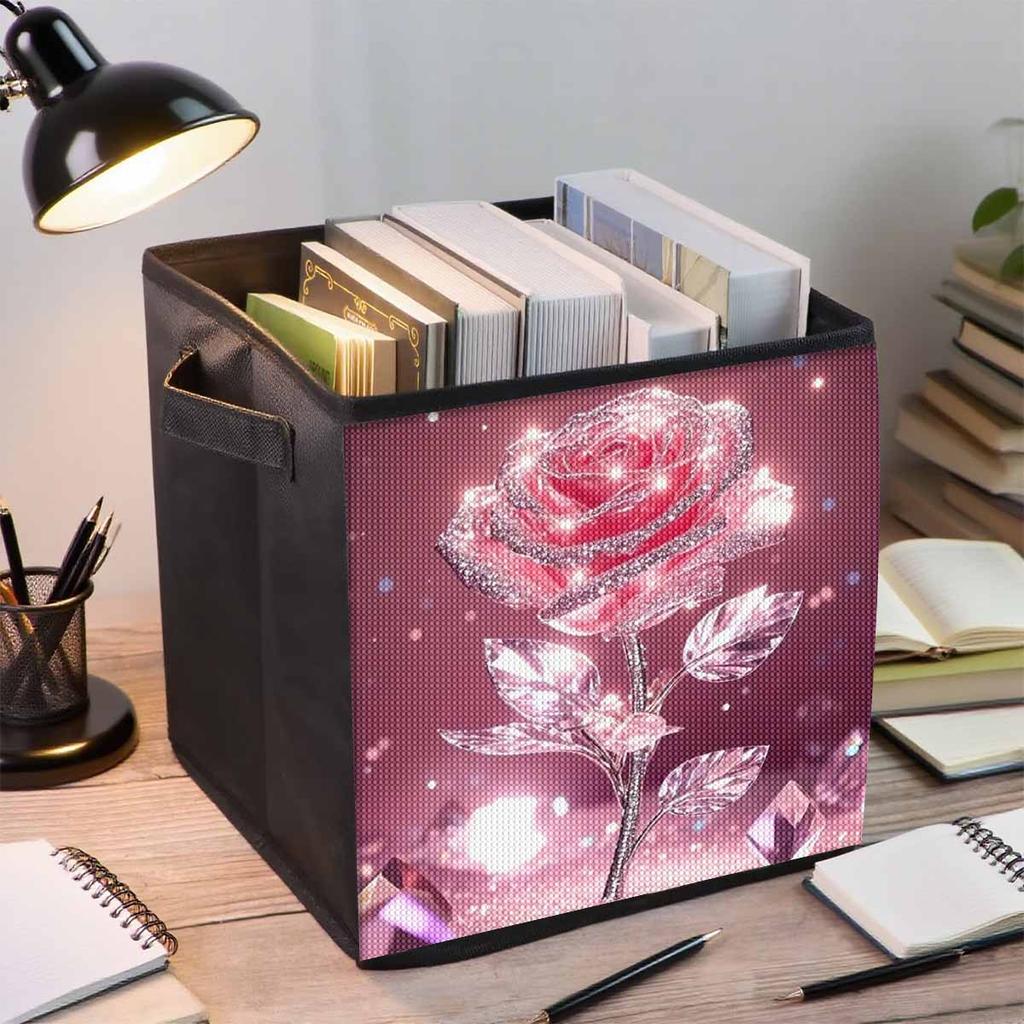 Kristallblume 5D Diamantmalerei Aufbewahrungskorb Vollrunde Bohrmaschine Mosaik Diamantstickerei Kreuzstich-Sets Heimdekor Heimdekor