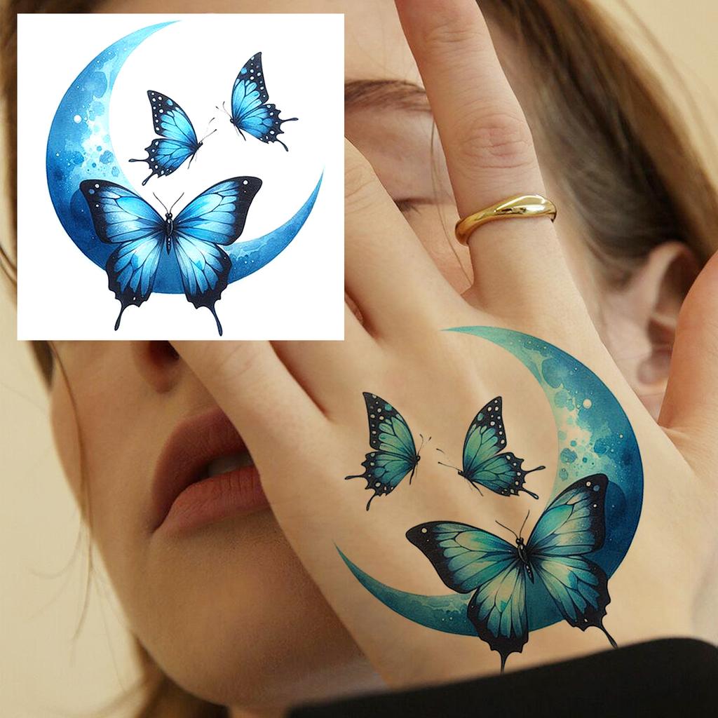 1 Sheet Butterfly Temporary Tattoos For Women Hands Clavicle Neck, Fake Tattoo Stickers Waterproof Long Lasting Realistic Tatoos