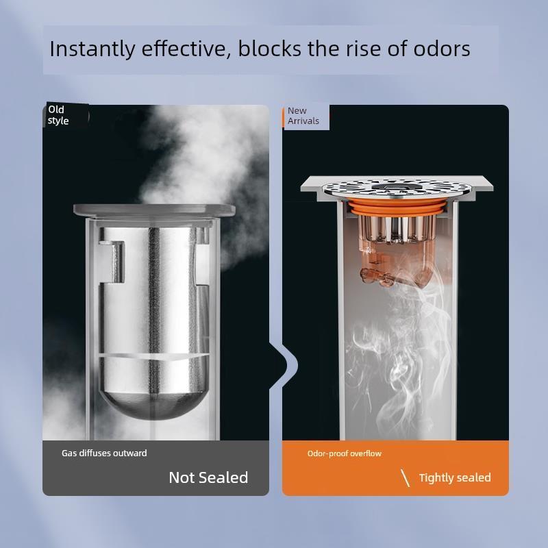 Universal Anti-Odor Core Cover for Floor Drains, German Quality Anti-Return Odor Seal for Sewer and Bathroom, Insect Prevention