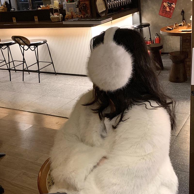 Foldable Korean Style Alpaca Rabbit Fur Earmuffs: Windproof, Warm, Anti-Frostbite Winter Ear Warmers