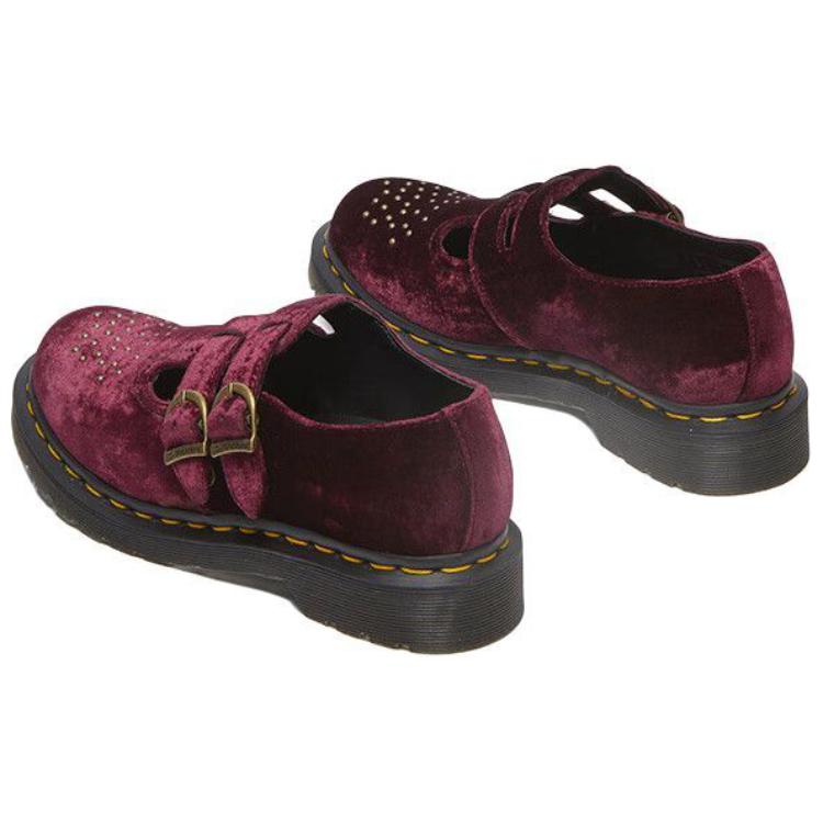 Dr. Martens Vegan Leve Bico Redondo Plataforma Mary Jane Sapatos Sapatos Femininos Vermelho 31956600