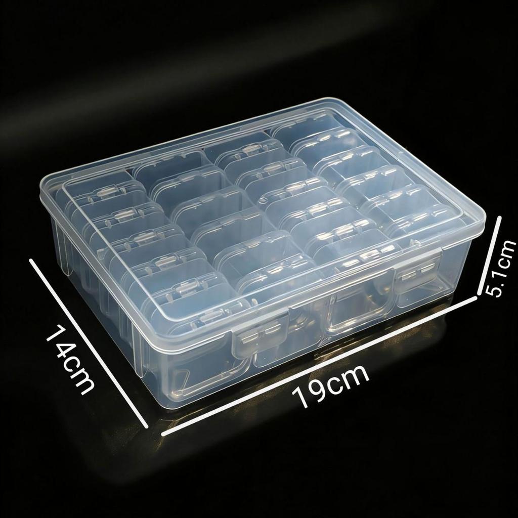 Transparent Nano Bead Storage Box for Ornaments, Nail Art, and Jewelry
