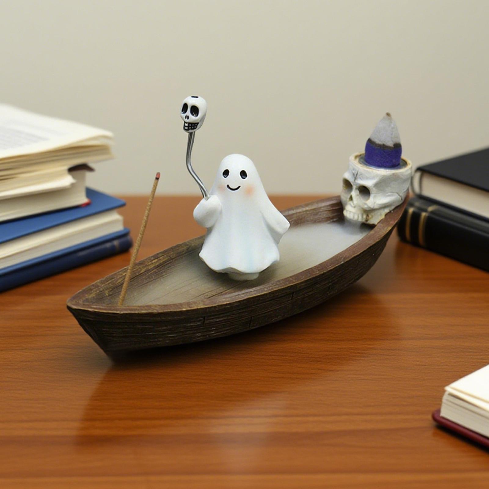 

Incense Holder Ghost Incense Cone Holder Gothic Censer Ornaments Zen Meditation Decor for Bedroom Living Room Hotel Apartment CN