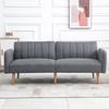 Sleeper Sofa, 2-Seater Fabric Sofa, Sofa with Sleep Function, Linen-Like Polyester, Rubberwood, 173 x 75 x 73 cm, Grey