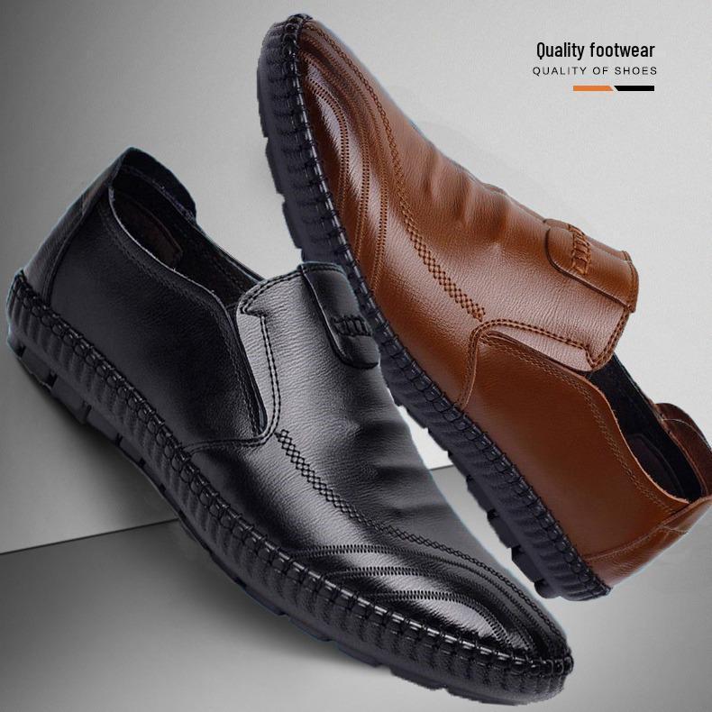 Men's Slip-On Comfortable PU Casual Driving Shoes with Soft Soles