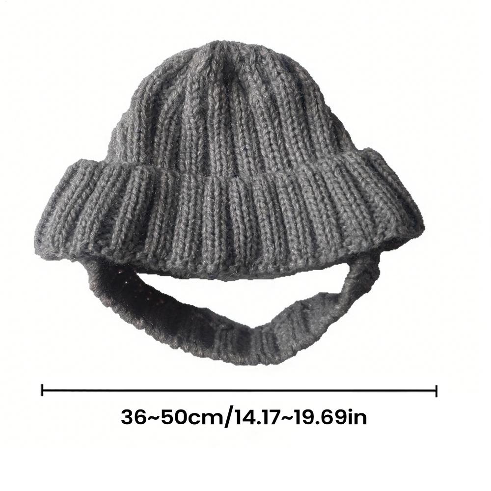 

Pet Knitted Hat Red Warm Dog Beanie with Ear Holes Festive Winter warm Pet Headwear Knitted Hat for Small Medium Dogs сірий колір