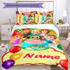 3pcs Custom Name CoComelon - Dance Party Bedding Set Duvet Cover Closure Includes 1 Duvet Cover & 2 Pillowcases for All Seasons Bedroom Decor