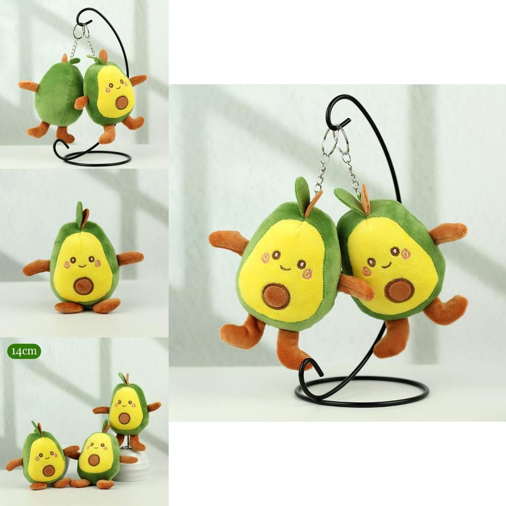 Charming Four-inch Avocado Stuffed Toy Keychain Ideal For Kids Backpack Accessories