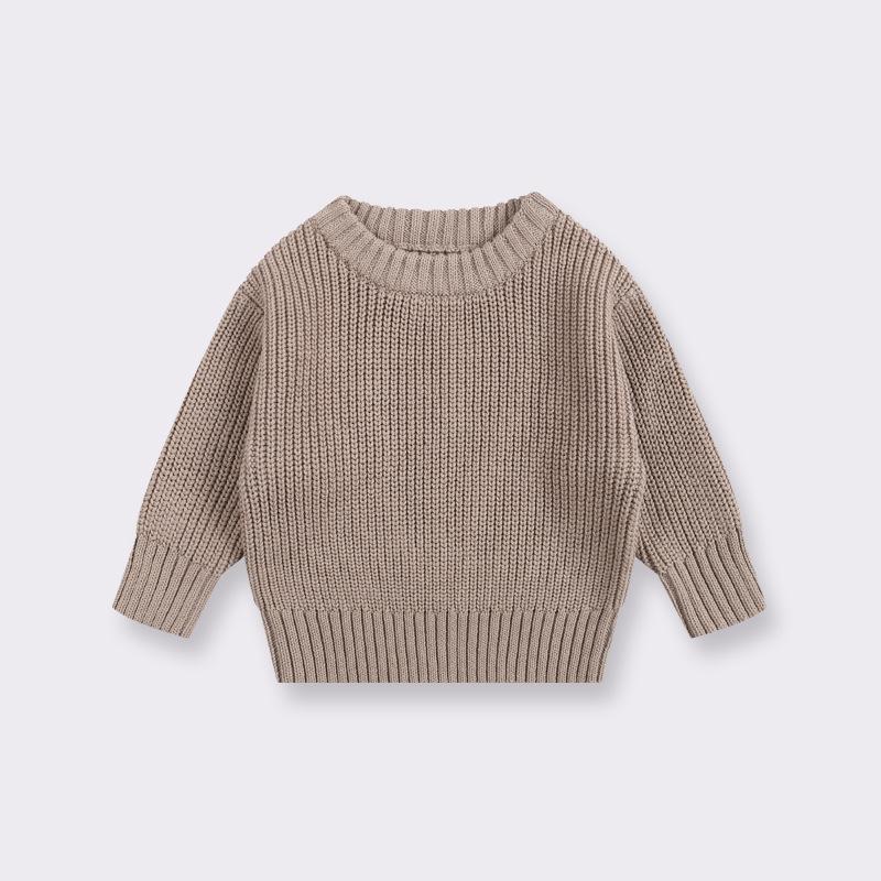 Infant Crew Neck Knit Sweater for Boys & Girls - Toddler Wool Pullover for All Seasons