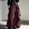 INCERUN Men's Style Punk Wide Leg Trousers Gothic Loose Ruffled Casual Skirt Pants Streetwear Bottoms