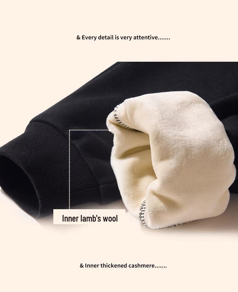 Girls' Fleece-Lined Winter Pants - Warm, Casual Ankle-Cuff Trousers for Autumn and Winter