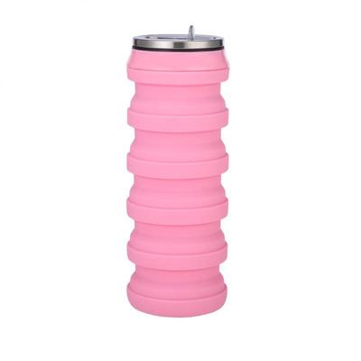 Foldable Water Bottle 480ml Heat Resistant Lightweight Creative Foldable Foldable Silicone Water Bottle Can Shaped Water Cup