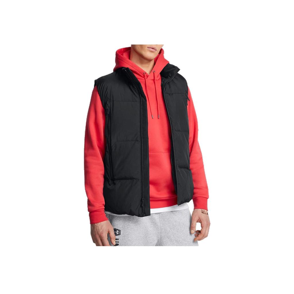 Under Armour UA Limitless Solid Color Stand Collar Casual Down Vest Men vest Black 1384642-001