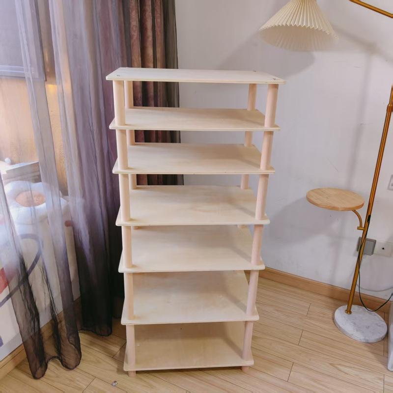 Children's Natural Wood Multi-Layer Storage Rack for Toys and Kindergarten Rooms