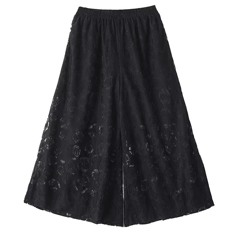 Xitao Netz Plissee Elastischer Bund Hose ZMY1232