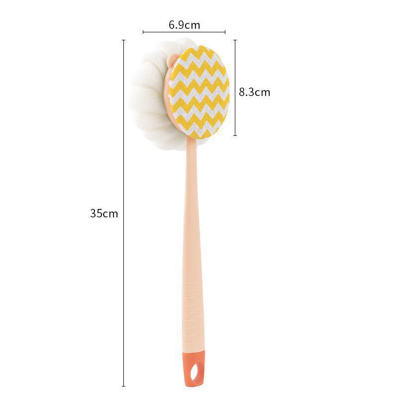 

Щетка для душа с длинной ручкой и мягкой сеткой для ванны с мягкой щетиной для женщин, мощная щетка для спины Cloth розовый