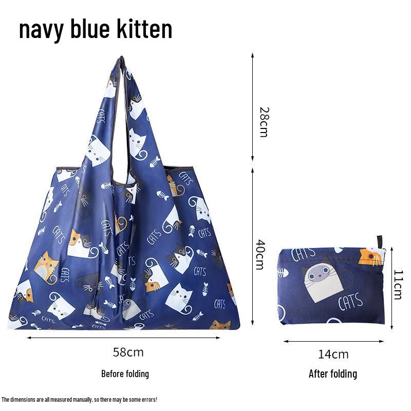 Free Shipping: Cute Cartoon Foldable Eco-Friendly Shopping Tote Bag with Large Capacity
