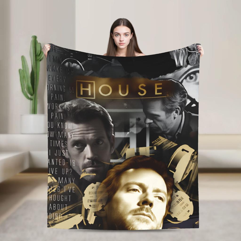 Doctor House Blanket Soft Fluffy Plush Throw Blanket For Students Couch Chair Sofa Bed Flannel Bedspread Bed Cover