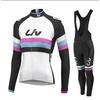 Unisex Long Sleeve Fleece-Lined Cycling Jersey Set Mountain Road Bikes Riding