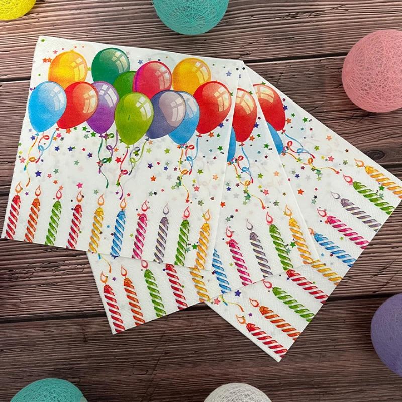 20pcs/Pac 33*33cm 2-Ply Disposable Party Napkin Birthday Pattern