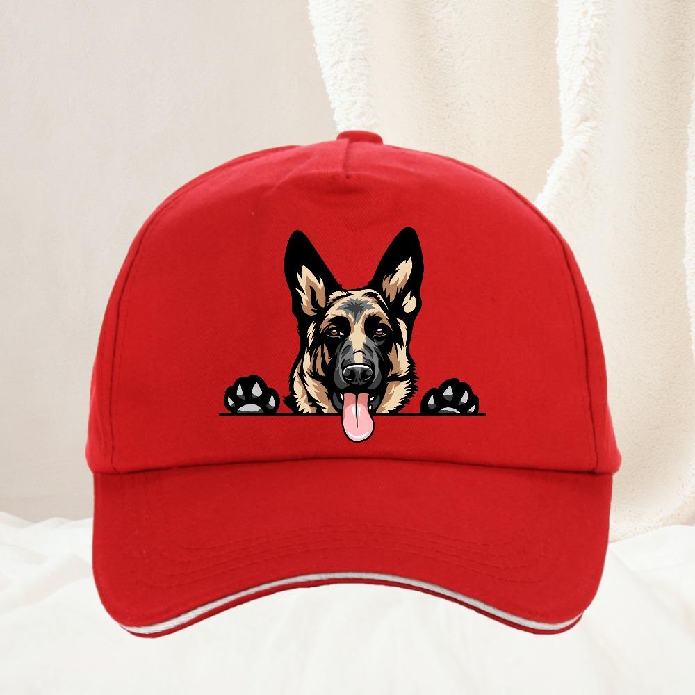 Smiling GerUnisex Shepherd Cartoon Baseball Cap Spring And Summer Snapback Hat Casual Outdoor Streetwear Sports Hat