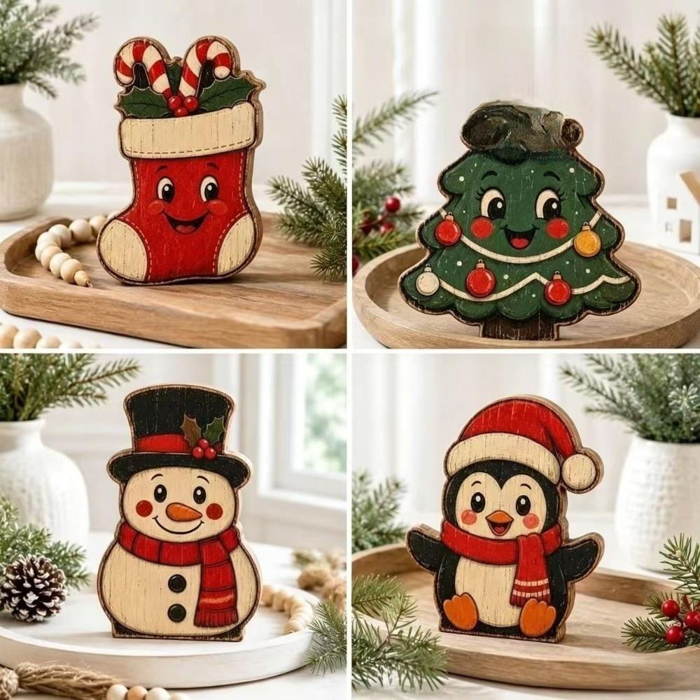 Tree Sock Santa Claus Figurine Decor Snowman Christmas Decoration Xmas Desktop Ornaments Xmas