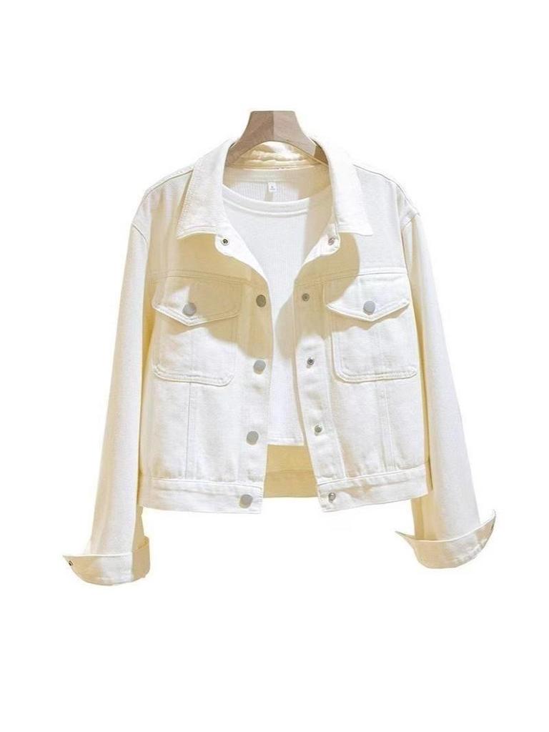 2025 Summer Women's Petite Loose Hong Kong Style Denim Jacket – Versatile Casual Outerwear