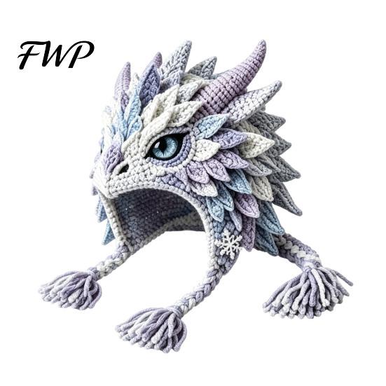 Gift for Craft Lovers Animal Hood Hat Crochet Kit, DIY Earflap Handmade Yarn Crafts Cute Crafting Project Adults Teens, Making Kit