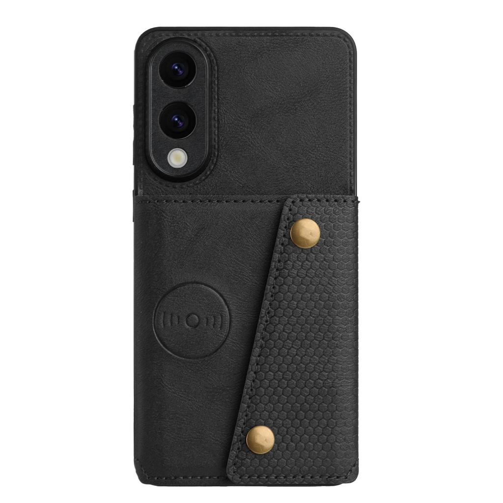 For Samsung Galaxy S25 Edge Case with Card Slots Kickstand Leather+TPU Phone Cover