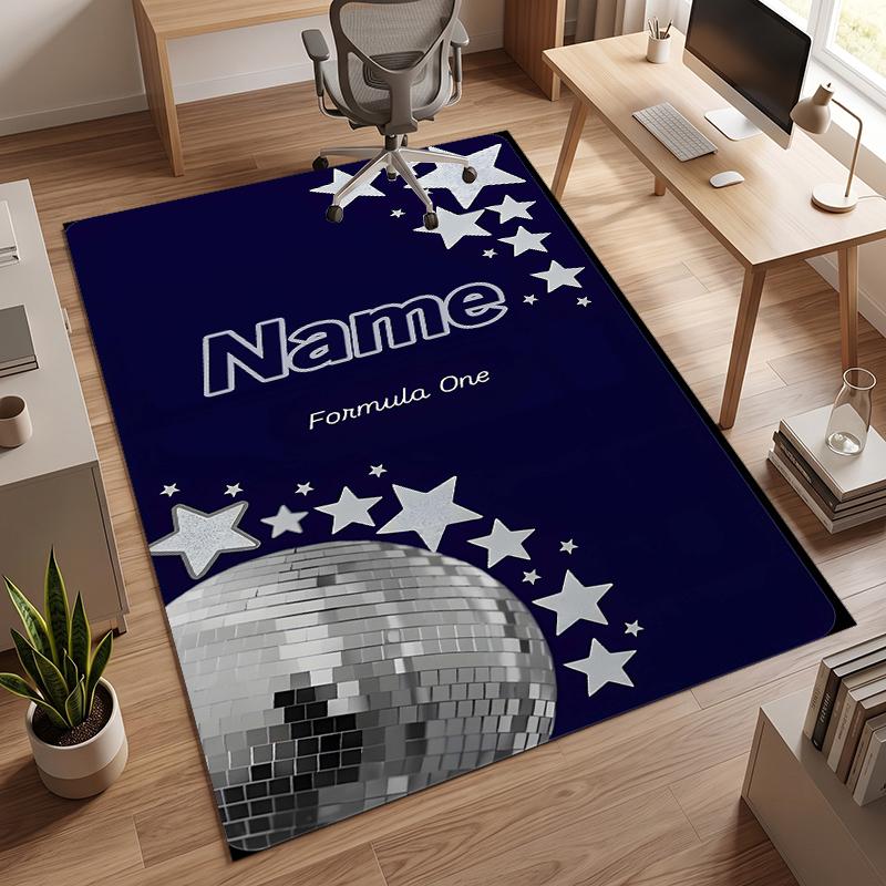F1 (1) Personalized Name Office Carpet Stylish Decor for Living Room Bedroom Kitchen