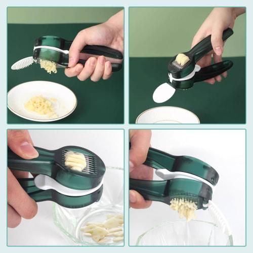 RICISUNG Garlic Press, Dual-Use Garlic Crusher, Garlic Press, Garlic Squeezer, Garlic Crusher, Garlic Mincer, Ginger Crusher, Manual, Easy To Clean