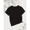 European Sizes 1pc Girls' Round Neck T-Shirt, Easy Bow Design, Cute And Minimalist Fashion Casual All-Match,  Suitable for Girls Under 12
