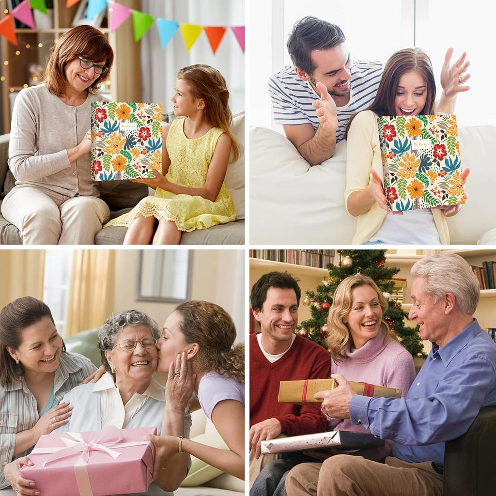 Recipe Binder 8.5" X 11" 3 Ring Full Page-Make Your Own Cookbook Binder with Plastic Page Protectors, Color Printing Paper and Full Page Dividers for