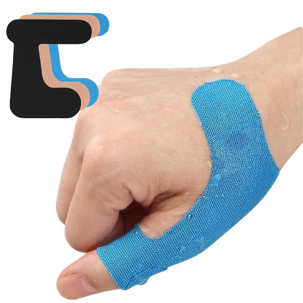 10 PCS Precut Thumb Support Tape - Self-Adhesive - Breathable & Waterproof Thumb Brace for Sports,Housework (Beige/Black/Blue)